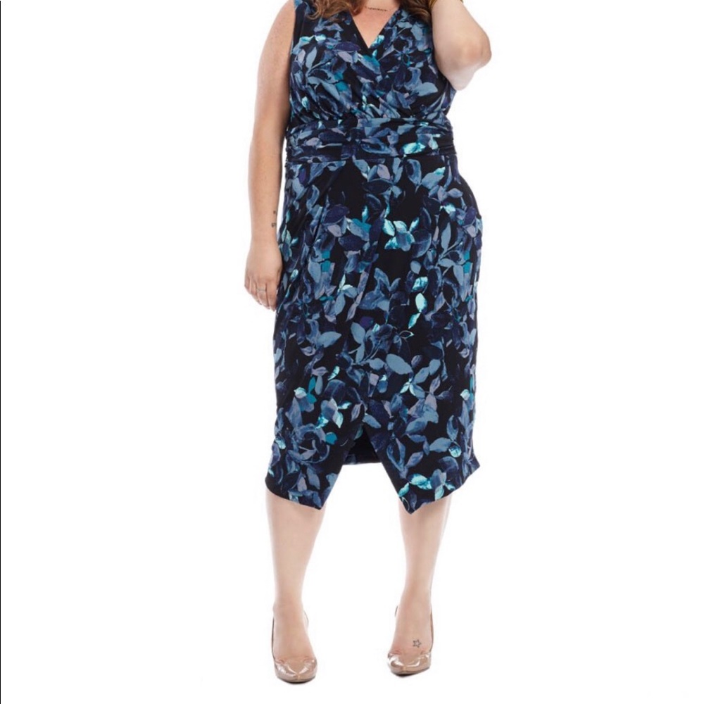 RACHEL by Rachel Roy midi floral teal dress